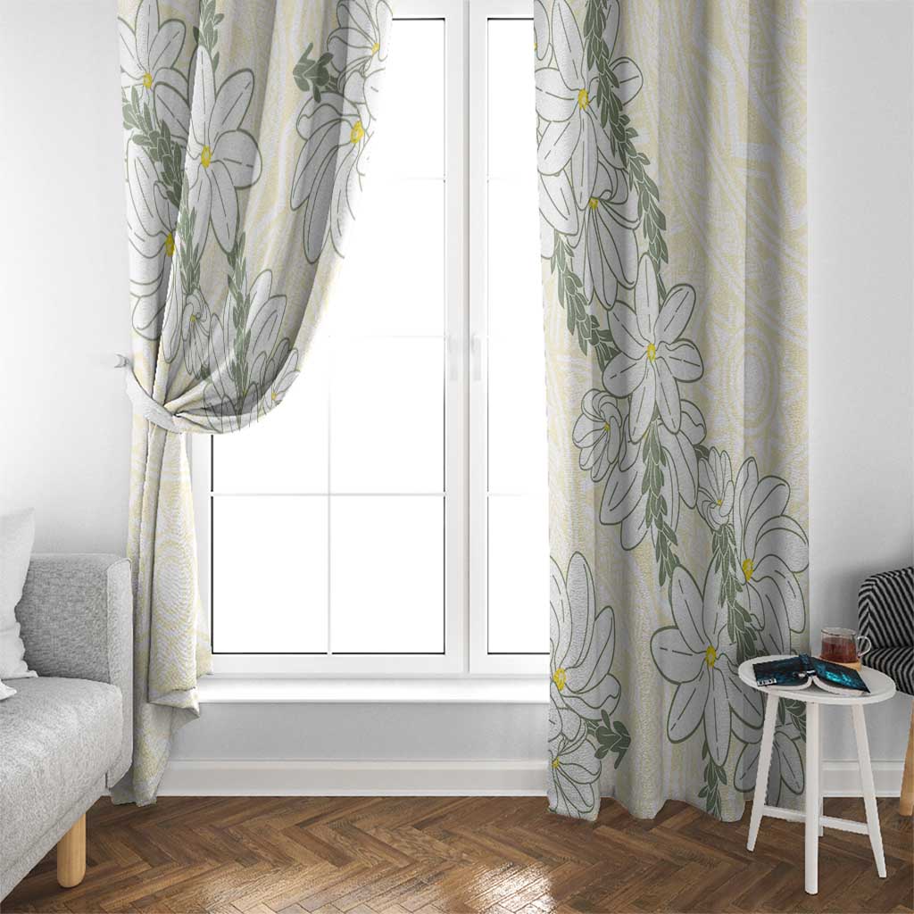 Ia Orana Tahiti Tiare Window Curtain Lemon Yellow Lei LT7 - Polynesian Pride