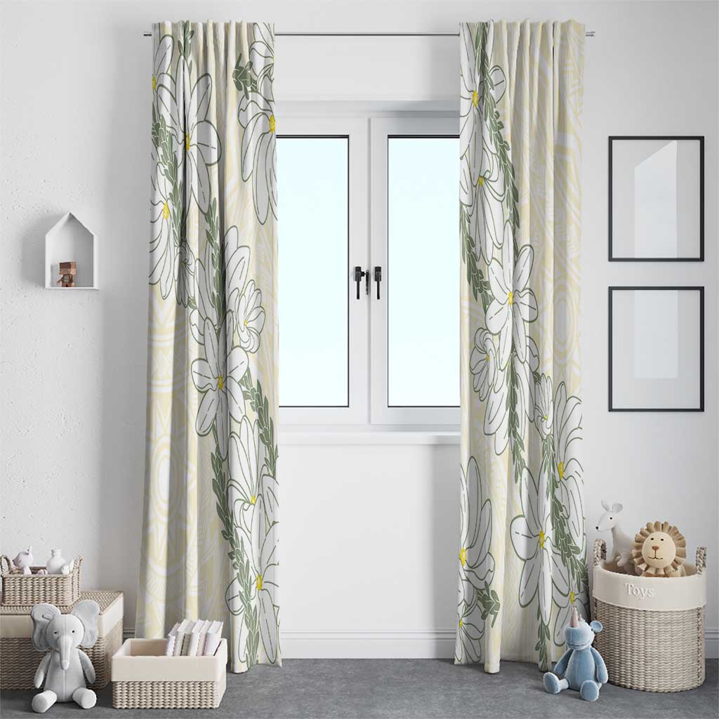 Ia Orana Tahiti Tiare Window Curtain Lemon Yellow Lei LT7 - Polynesian Pride