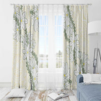 Ia Orana Tahiti Tiare Window Curtain Lemon Yellow Lei LT7 - Polynesian Pride