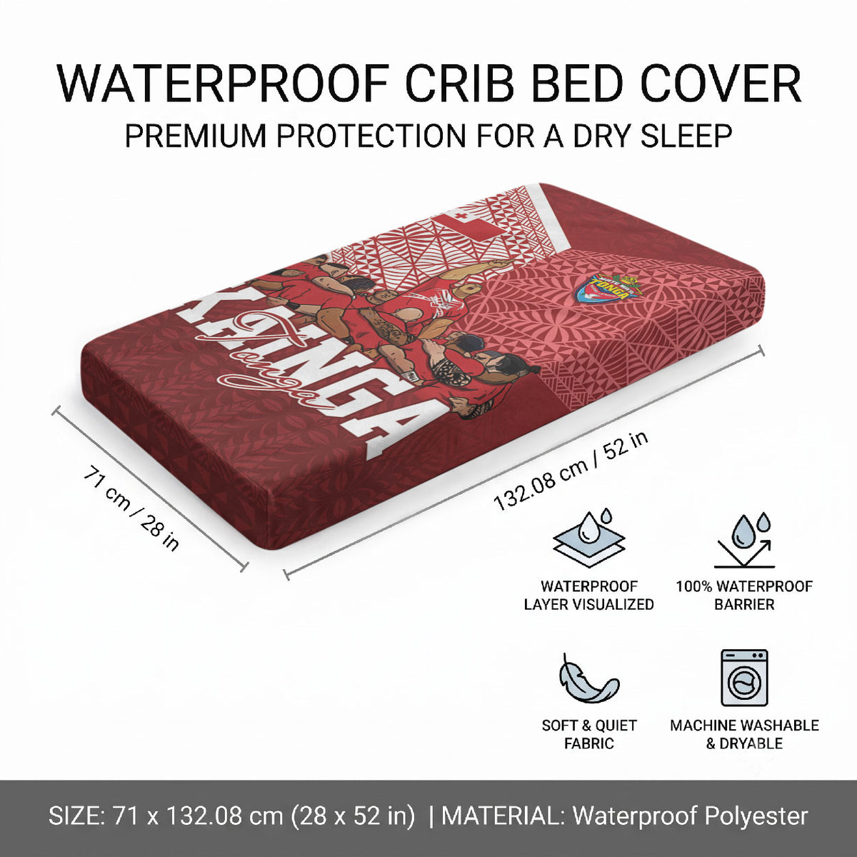 Mate Ma'a Tonga Ngatu Baby Bed Cover Kainga - Sipi Tau LT7 - Polynesian Pride