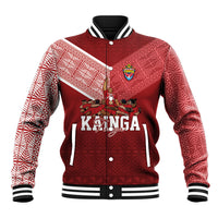 Mate Ma'a Tonga Custom Ngatu Baseball Jacket Kainga - Sipi Tau LT7 Unisex Red - Polynesian Pride
