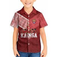 Mate Ma'a Tonga Custom Ngatu Kid Hawaiian Shirt Kainga - Sipi Tau LT7 Kid Red - Polynesian Pride