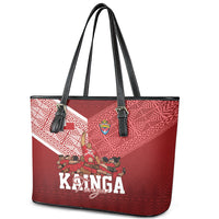 Mate Ma'a Tonga Ngatu Leather Tote Bag Kainga - Sipi Tau LT7 - Polynesian Pride