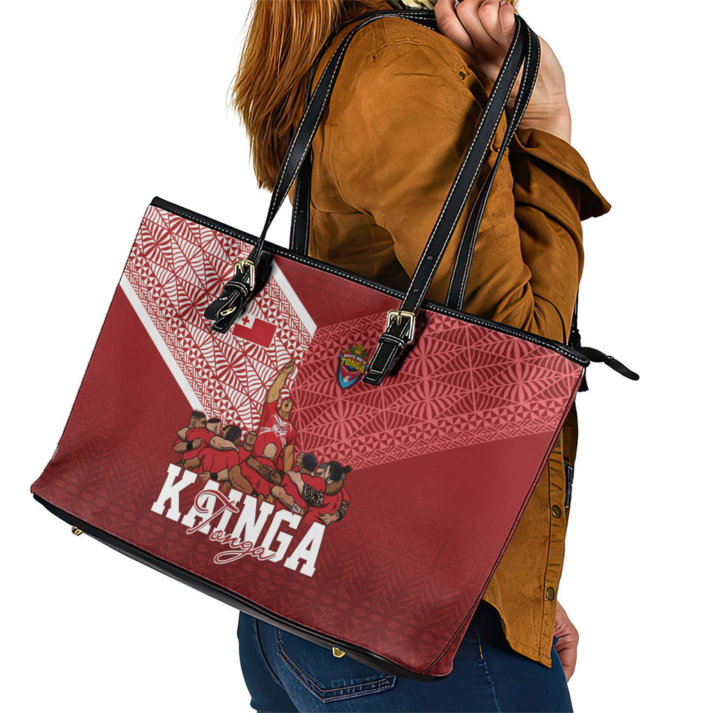 Mate Ma'a Tonga Ngatu Leather Tote Bag Kainga - Sipi Tau LT7 - Polynesian Pride