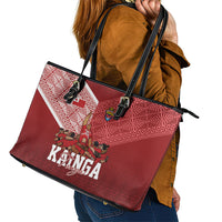 Mate Ma'a Tonga Ngatu Leather Tote Bag Kainga - Sipi Tau LT7 - Polynesian Pride