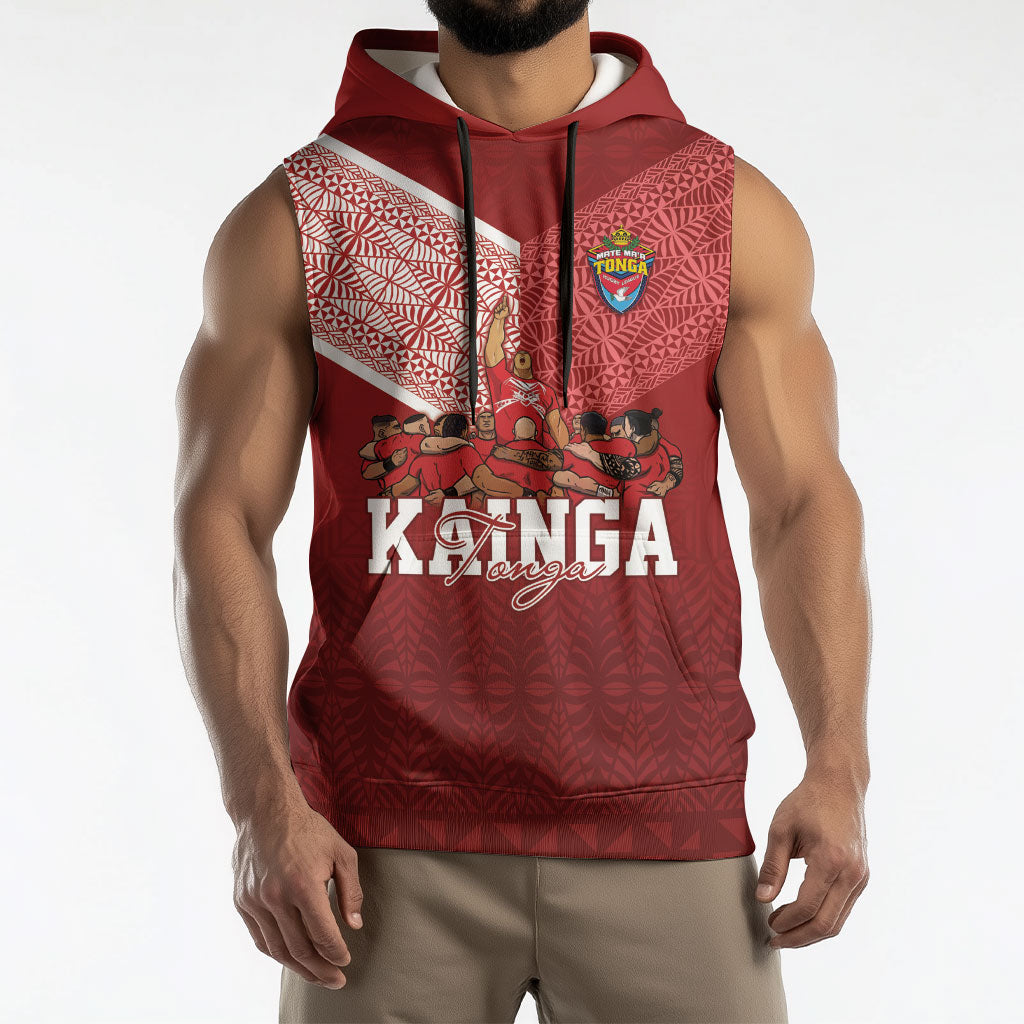 Mate Ma'a Tonga Custom Ngatu Sleeveless Hoodie Kainga - Sipi Tau LT7 - Polynesian Pride