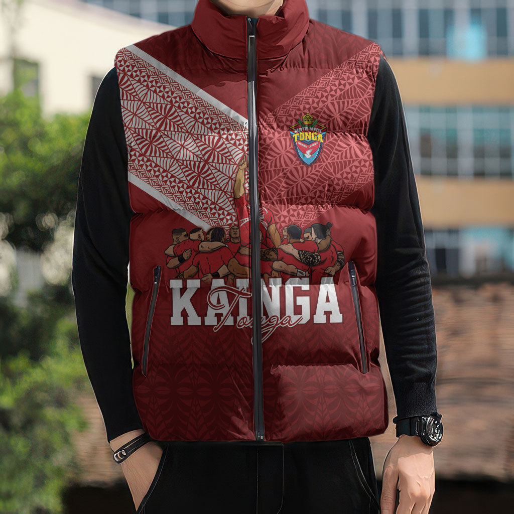 Mate Ma'a Tonga Custom Ngatu Sleeveless Puffer Jacket Kainga - Sipi Tau LT7 - Polynesian Pride