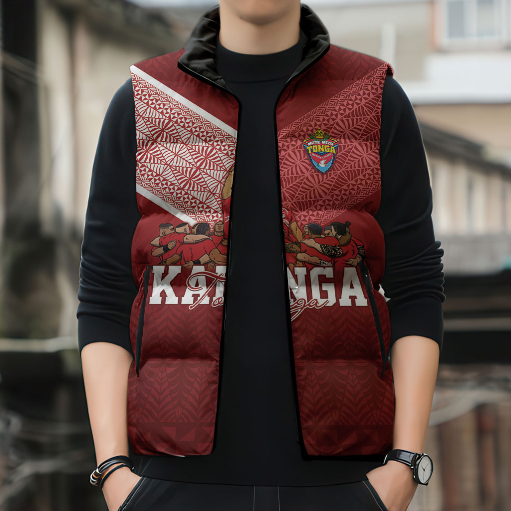 Mate Ma'a Tonga Custom Ngatu Sleeveless Puffer Jacket Kainga - Sipi Tau LT7 - Polynesian Pride