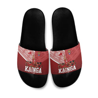 Mate Ma'a Tonga Ngatu Slide Sandals Kainga - Sipi Tau LT7 Red - Polynesian Pride