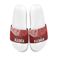 Mate Ma'a Tonga Ngatu Slide Sandals Kainga - Sipi Tau LT7 Red - Polynesian Pride