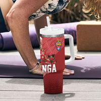 Mate Ma'a Tonga Ngatu Tumbler With Handle Kainga - Sipi Tau LT7 - Polynesian Pride