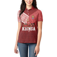 Mate Ma'a Tonga Custom Ngatu Women Polo Shirt Kainga - Sipi Tau LT7 - Polynesian Pride