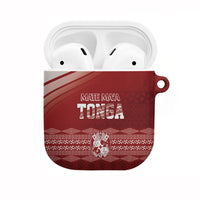 Mate Ma'a Tonga AirPods Case Basic Ngatu Kupesi Motif LT7 Red - Polynesian Pride