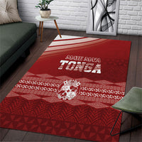 Mate Ma'a Tonga Area Rug Basic Ngatu Kupesi Motif LT7 Red - Polynesian Pride