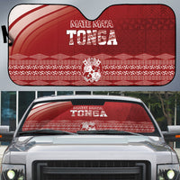 Mate Ma'a Tonga Auto Sun Shade Basic Ngatu Kupesi Motif LT7 Red - Polynesian Pride