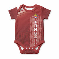 Mate Ma'a Tonga Custom Baby Onesie Basic Ngatu Kupesi Motif LT7 Red - Polynesian Pride