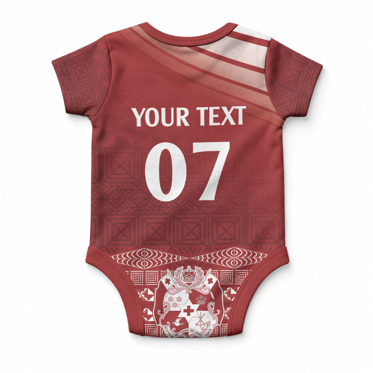 Mate Ma'a Tonga Custom Baby Onesie Basic Ngatu Kupesi Motif LT7 - Polynesian Pride