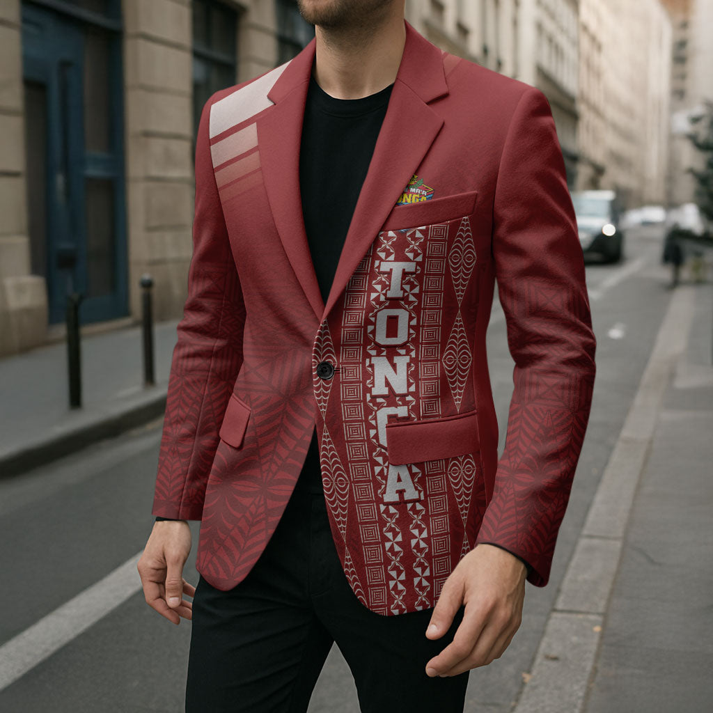Mate Ma'a Tonga Custom Blazer Basic Ngatu Kupesi Motif LT7 - Polynesian Pride