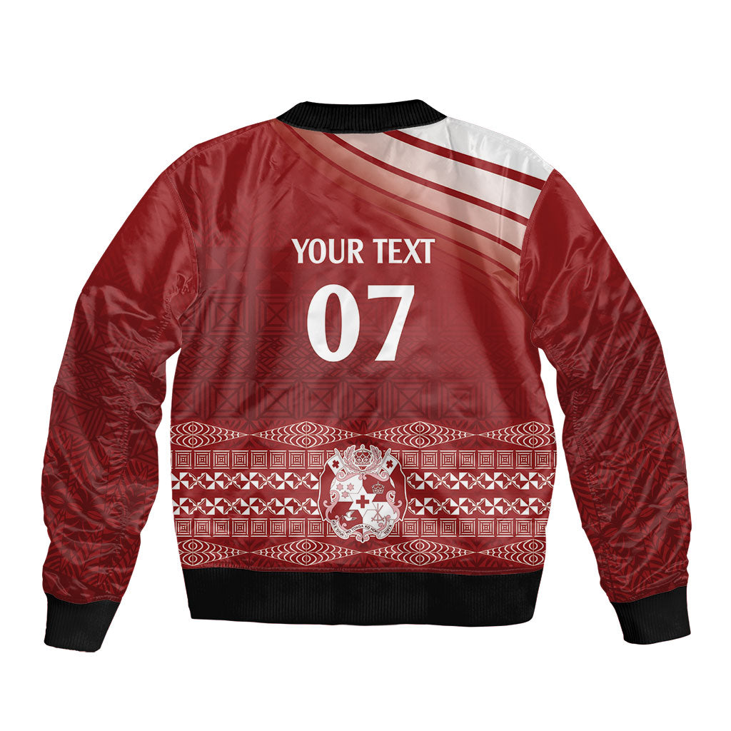 Mate Ma'a Tonga Custom Bomber Jacket Basic Ngatu Kupesi Motif