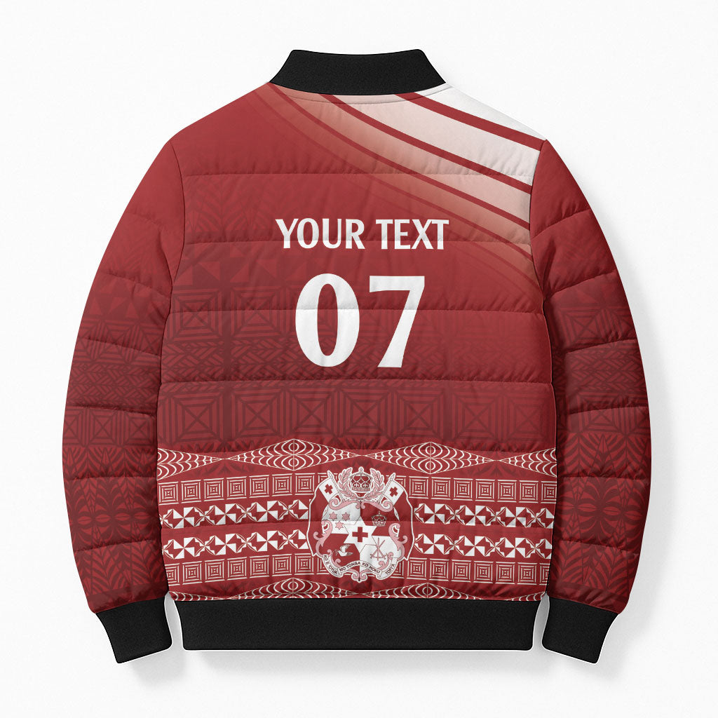 Mate Ma'a Tonga Custom Bomber Puffer Jacket Basic Ngatu Kupesi Motif LT7 - Polynesian Pride