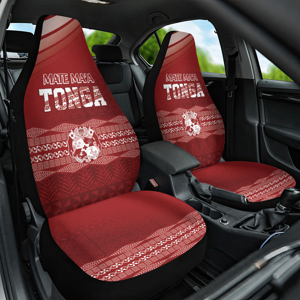Mate Ma'a Tonga Car Seat Cover Basic Ngatu Kupesi Motif LT7 One Size Red - Polynesian Pride