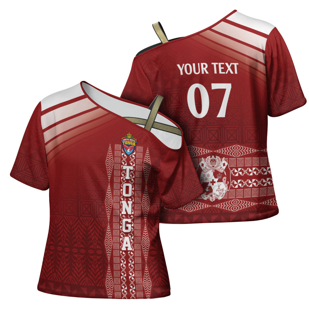 Mate Ma'a Tonga Custom Cross Shoulder Shirt Basic Ngatu Kupesi Motif LT7 - Polynesian Pride