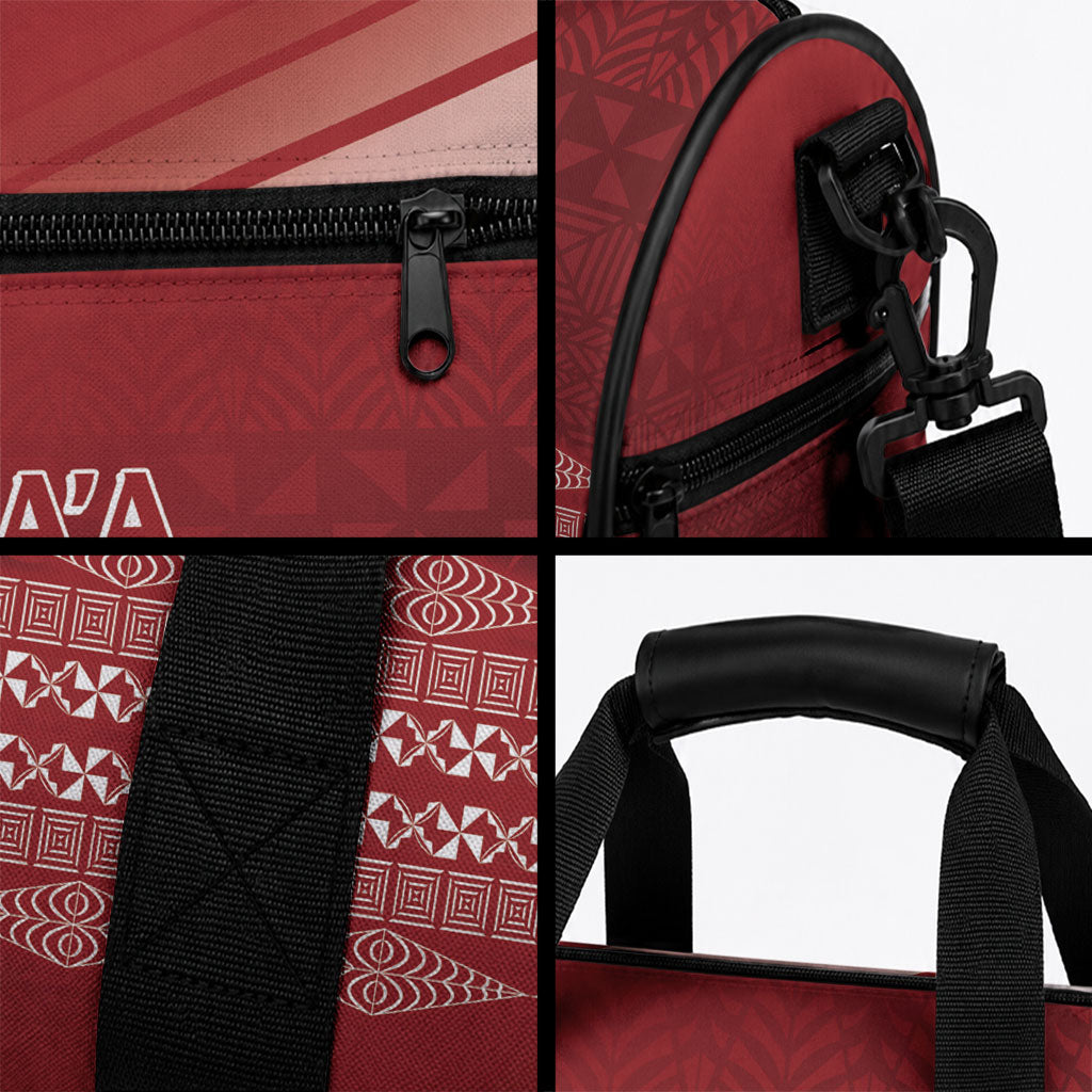 Mate Ma'a Tonga Duffle Bag Basic Ngatu Kupesi Motif LT7 - Polynesian Pride