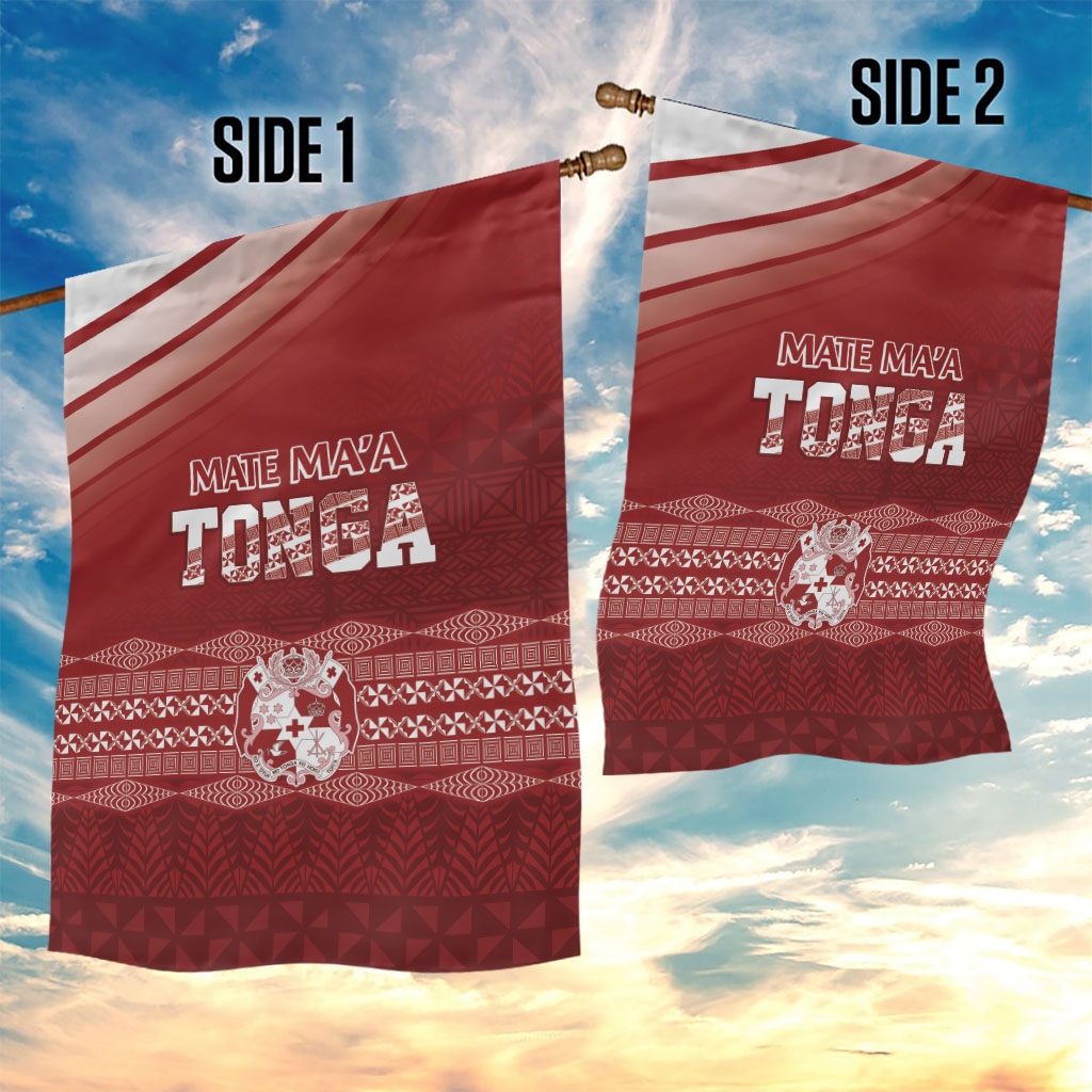 Mate Ma'a Tonga Garden Flag Basic Ngatu Kupesi Motif