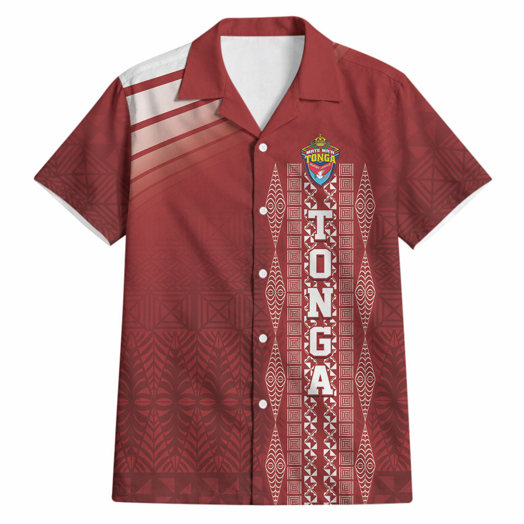 Mate Ma'a Tonga Custom Hawaiian Shirt Basic Ngatu Kupesi Motif LT7 Red - Polynesian Pride