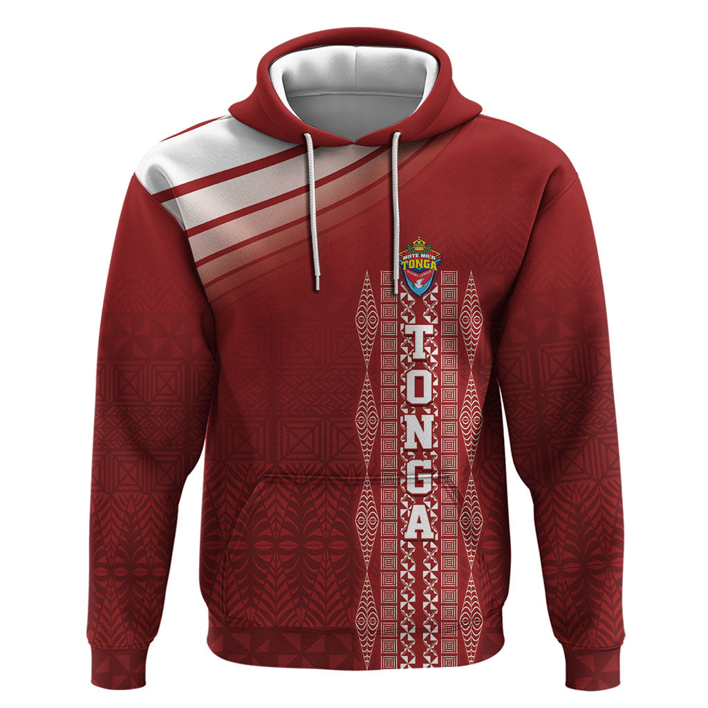 Mate Ma'a Tonga Custom Hoodie Basic Ngatu Kupesi Motif LT7 Pullover Hoodie Red - Polynesian Pride
