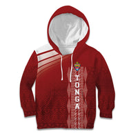 Mate Ma'a Tonga Custom Kid Hoodie Basic Ngatu Kupesi Motif LT7 Hoodie Red - Polynesian Pride