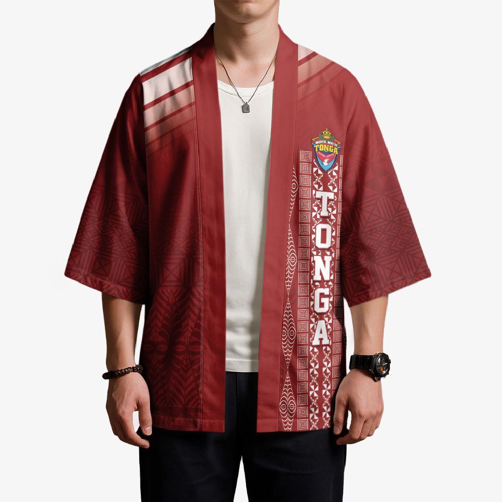 Mate Ma'a Tonga Custom Kimono Basic Ngatu Kupesi Motif LT7 - Polynesian Pride