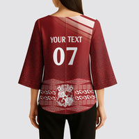 Mate Ma'a Tonga Custom Kimono Sleeve Blouse Basic Ngatu Kupesi Motif LT7 - Polynesian Pride
