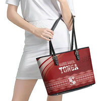 Mate Ma'a Tonga Leather Tote Bag Basic Ngatu Kupesi Motif LT7 - Polynesian Pride
