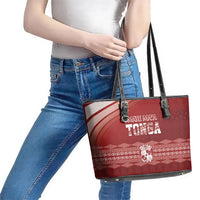 Mate Ma'a Tonga Leather Tote Bag Basic Ngatu Kupesi Motif LT7 - Polynesian Pride