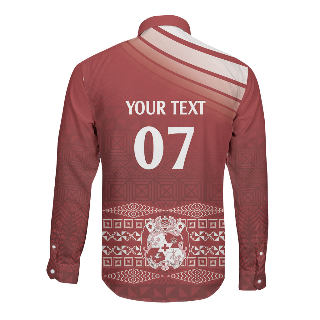 Mate Ma'a Tonga Custom Long Sleeve Button Shirt Basic Ngatu Kupesi Motif LT7 - Polynesian Pride