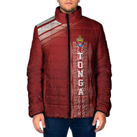 Mate Ma'a Tonga Custom Padded Jacket Basic Ngatu Kupesi Motif LT7 Men Red - Polynesian Pride