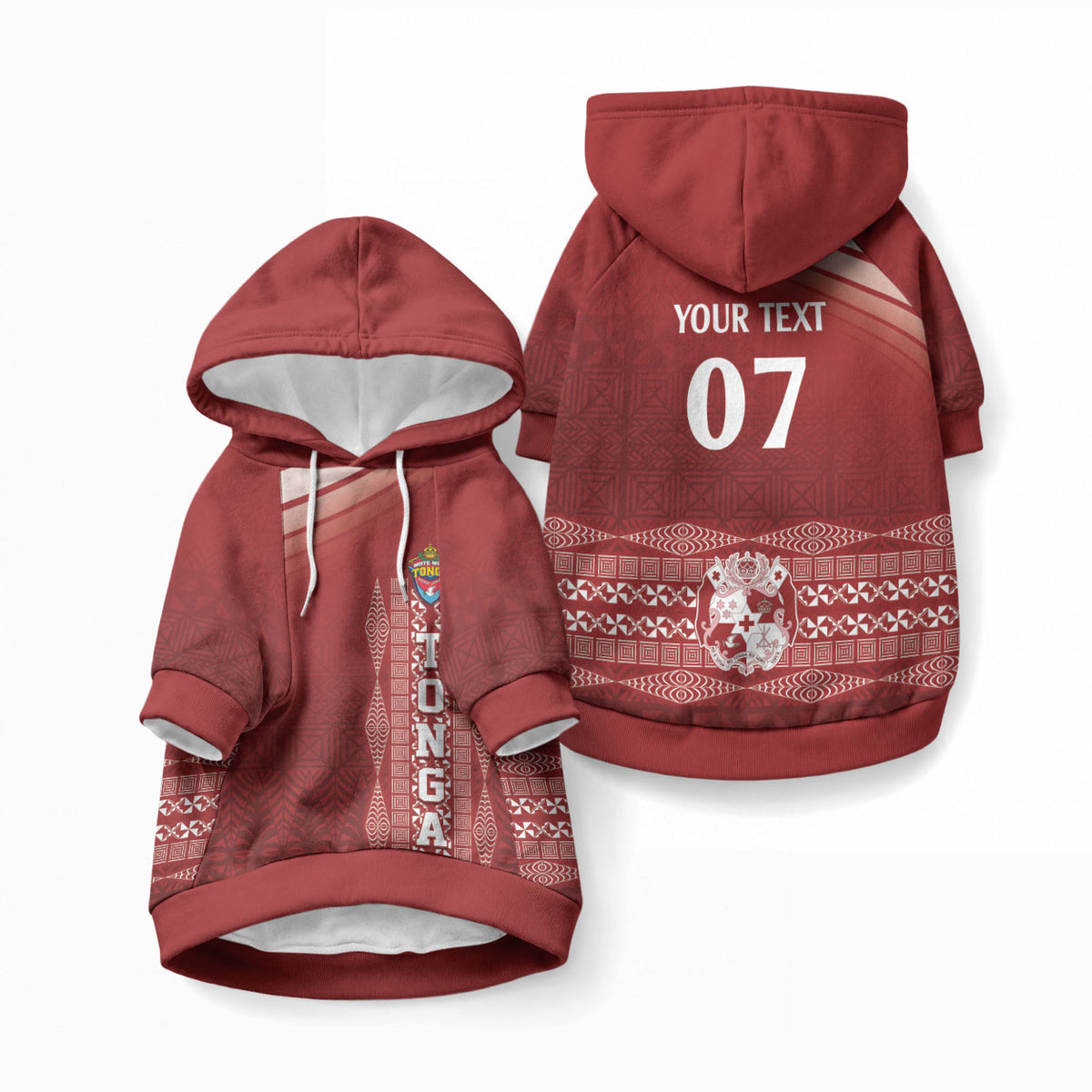 Mate Ma'a Tonga Custom Pet Hoodie Basic Ngatu Kupesi Motif LT7 Pullover Red - Polynesian Pride