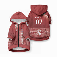 Mate Ma'a Tonga Custom Pet Hoodie Basic Ngatu Kupesi Motif LT7 Zip-up Red - Polynesian Pride