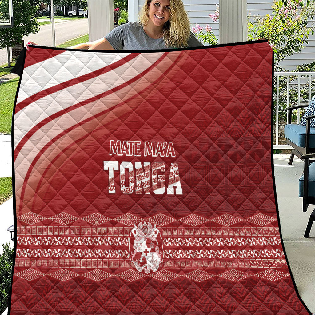 Mate Ma'a Tonga Quilt Basic Ngatu Kupesi Motif LT7 Red - Polynesian Pride
