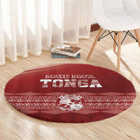 Mate Ma'a Tonga Round Carpet Basic Ngatu Kupesi Motif LT7 - Polynesian Pride