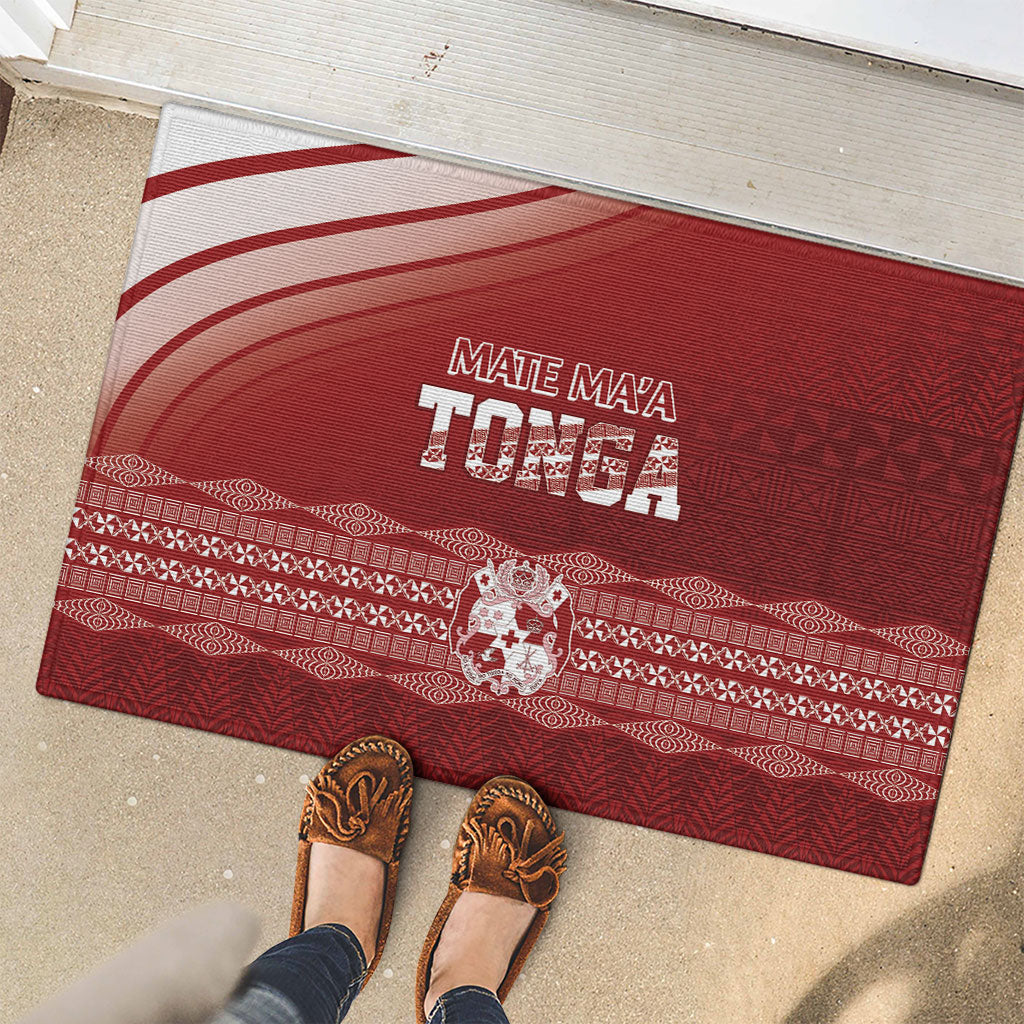 Mate Ma'a Tonga Rubber Doormat Basic Ngatu Kupesi Motif LT7 - Polynesian Pride