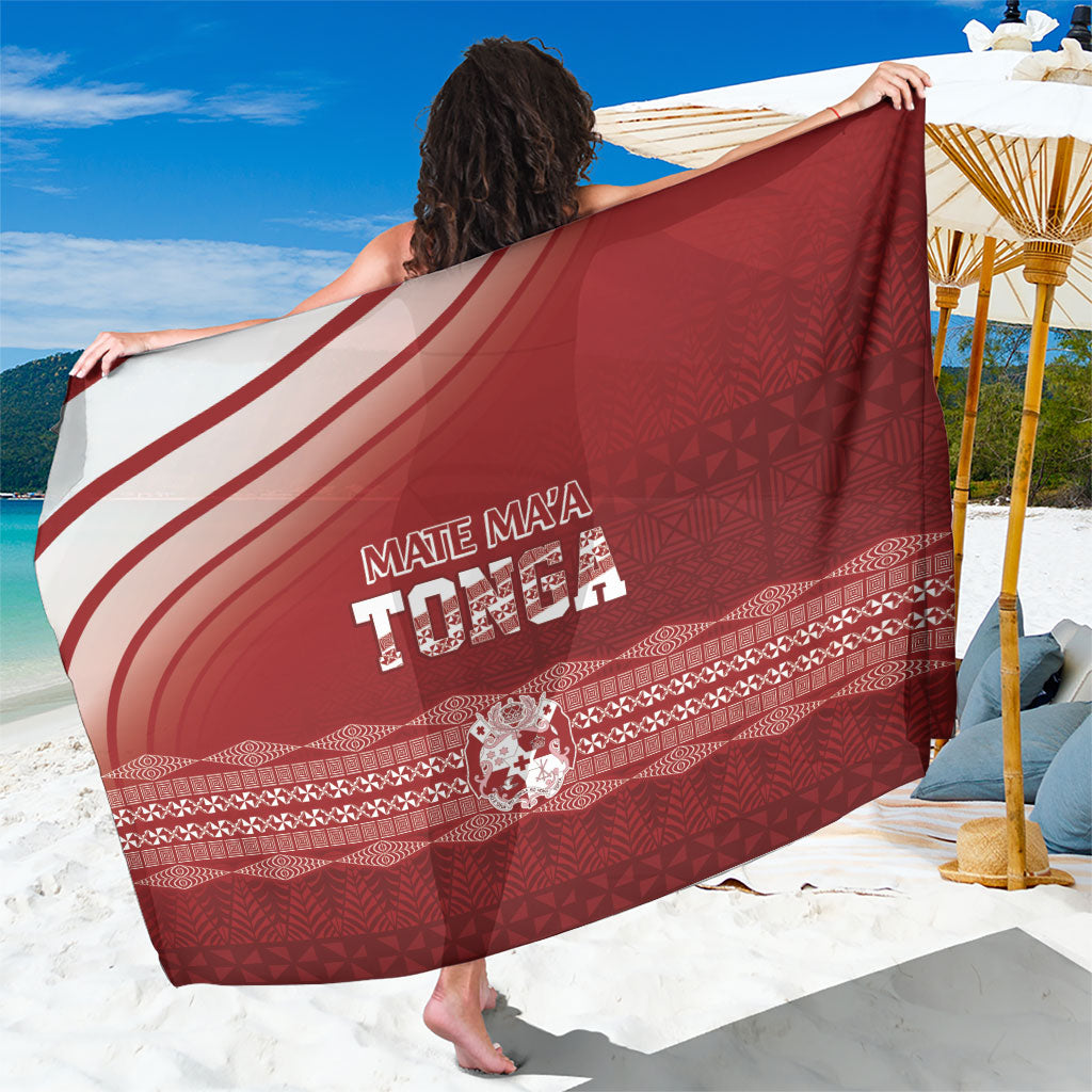 Mate Ma'a Tonga Sarong Basic Ngatu Kupesi Motif LT7 One Size 44 x 66 inches Red - Polynesian Pride