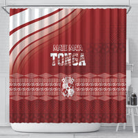 Mate Ma'a Tonga Shower Curtain Basic Ngatu Kupesi Motif