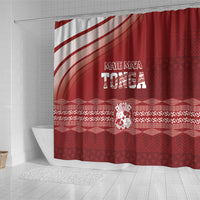Mate Ma'a Tonga Shower Curtain Basic Ngatu Kupesi Motif