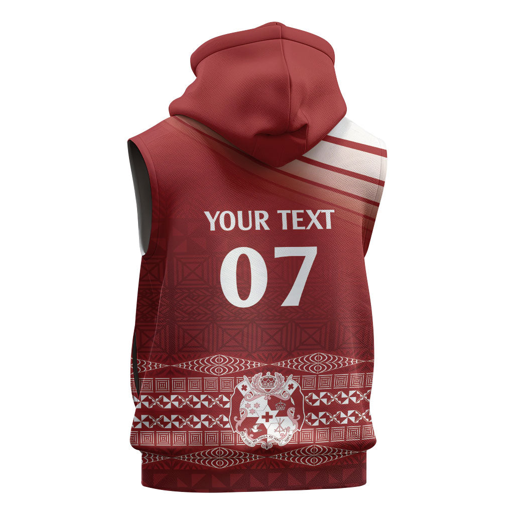 Mate Ma'a Tonga Custom Sleeveless Hoodie Basic Ngatu Kupesi Motif LT7 - Polynesian Pride