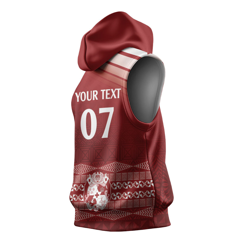 Mate Ma'a Tonga Custom Sleeveless Hoodie Basic Ngatu Kupesi Motif LT7 - Polynesian Pride