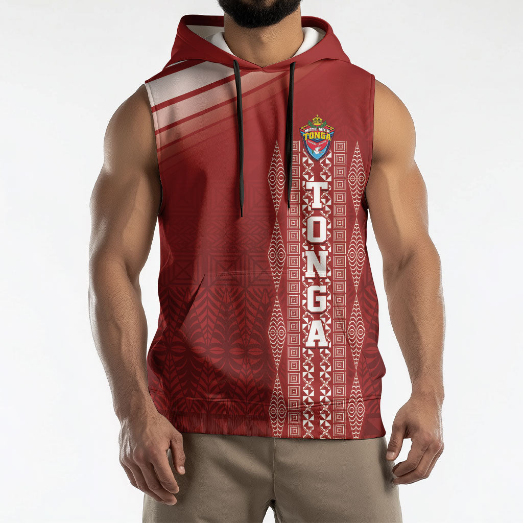 Mate Ma'a Tonga Custom Sleeveless Hoodie Basic Ngatu Kupesi Motif LT7 - Polynesian Pride