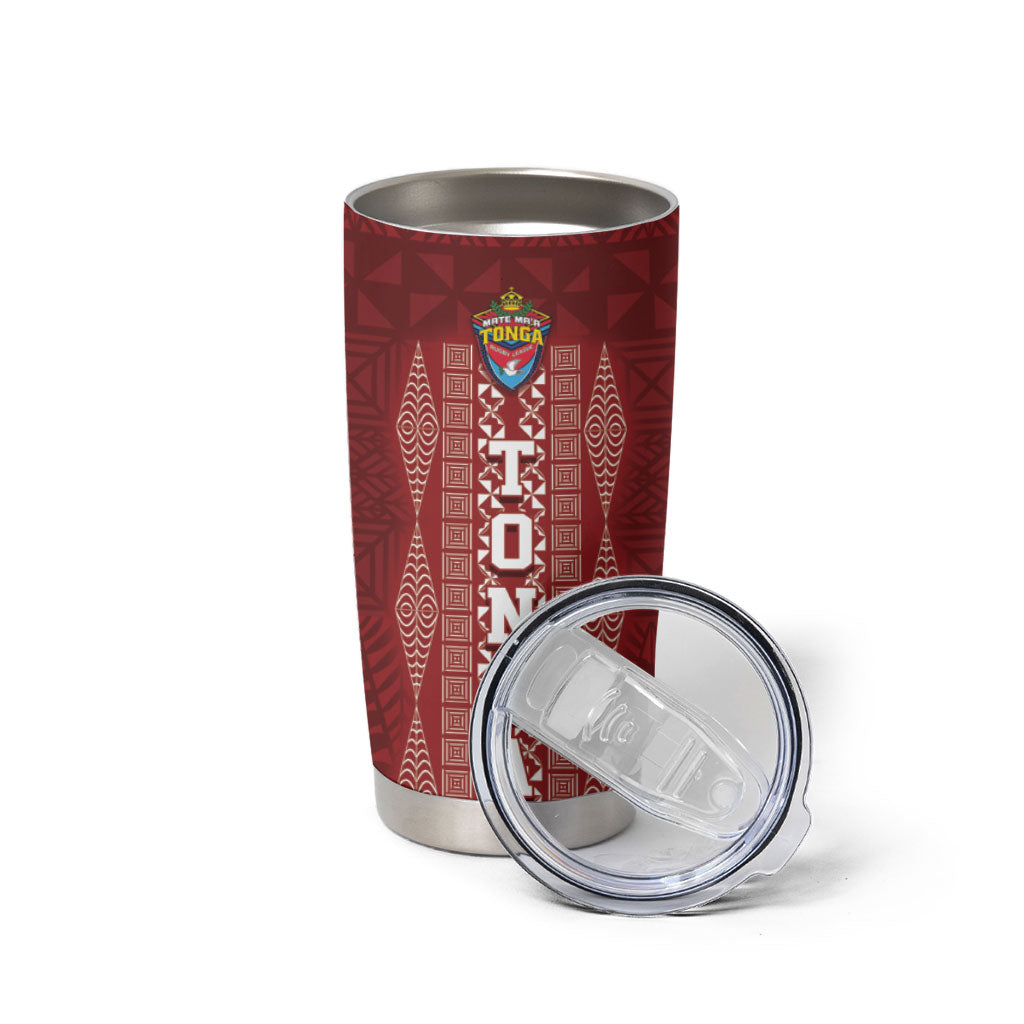 Mate Ma'a Tonga Custom Tumbler Cup Basic Ngatu Kupesi Motif LT7 - Polynesian Pride