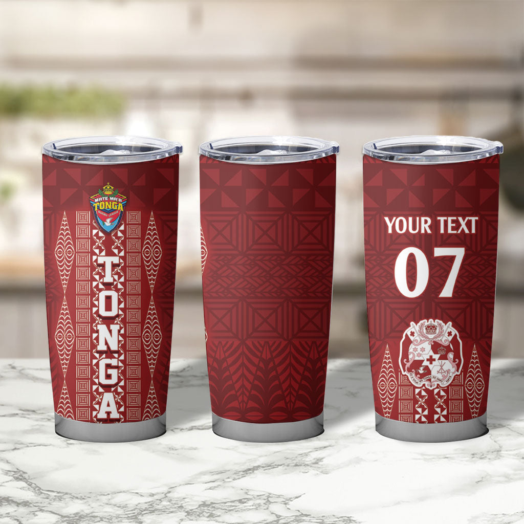 Mate Ma'a Tonga Custom Tumbler Cup Basic Ngatu Kupesi Motif LT7 - Polynesian Pride